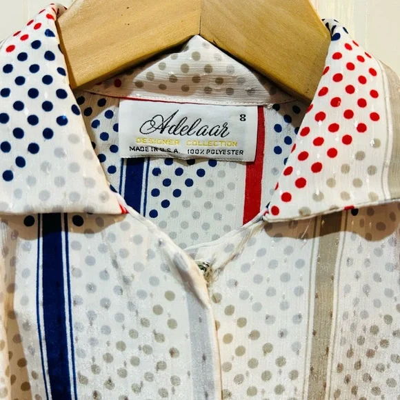 Vintage | Adelaar Polka Dot Striped Shirt - Picture 3 of 6